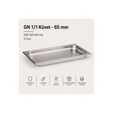 Natsan Paslanmaz Çelik Gastronom/gastronorm Küvet Gn 1/1-65 (53 X 32,5 X 6,5 CM)