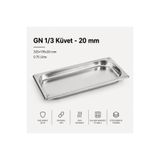 Natsan Paslanmaz Çelik Gastronom/gastronorm Küvet Gn 1/3-20 (32,5 X 17,6 X 2 CM)