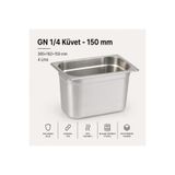 Natsan Paslanmaz Çelik Gastronom/gastronorm Küvet Gn 1/4-150 (26,5 X 16,2 X 15 CM)