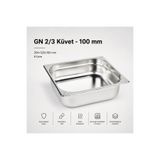 Natsan Paslanmaz Çelik Gastronom/gastronorm Küvet Gn 2/3-100 (35,4 X 32,5 X 10 CM)