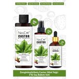 Natu Care Zenginleştirilmiş Castor Hint Yağı 3'lü Saç Bakım Seti - 1