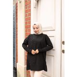 NATUFIAN STORE Kadın Merserize Simli Zebra Desenli Tesettür Tunik