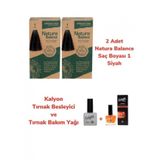Natura Balance 1 Siyah 2 Adet Saç Boyası + Kalyon Tırnak Besleyici ve Bakım Yağı