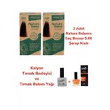 Natura Balance 5.66 Şarap Kızılı 2 Adet Saç Boyası + Kalyon Tırnak Besleyici ve Bakım Yağı