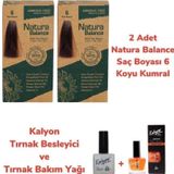 Natura Balance 6 Koyu Kumral 2 Adet Saç Boyası + Kalyon Tırnak Besleyici ve Bakım Yağı