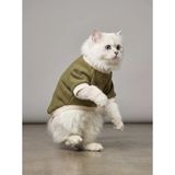 Natura Kedi Polar Sweatshirt | Kapüşonsuz Yumuşak Polar Kedi Kıyafeti | Nefti Yeşil