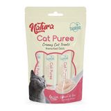 Natura Kedi Sıvı Ödül Maması 4 Adet Somonlu & Sığır Etli Lezzetli Krema Ödülü