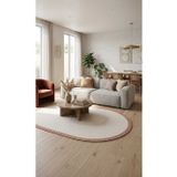 Natura Sisal Hasır Görünümlü Çerçeveli Oval Halı Ntr13 Terra-Krem