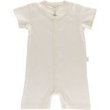 Naturaborn Gots Organik Sertifikalı Kroşetalı Yarım Kollu Şort Paçalı Bebek Tulum - 0 - 3 Ay - Bej