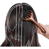Naturachi Ahşap Sandal Ağacı Gugu Masaj Yüz Masaj Gua Sha Saç Tarağı Model 14