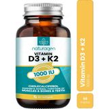 Naturagen Vitamin D3 + K2 1000 IU 60 Softgel Kapsül | Gluten Free | Takviye Edici Gıda