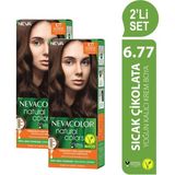 Natural Colors 2\'li Set 6.77 Sıcak Çikolata Kalıcı Krem Saç Boyası Seti