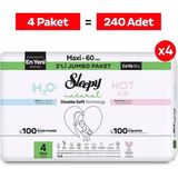 Natural Double Soft Avantajlı Mega Paket Bebek Bezi 4 Numara Maxi 240 Adet