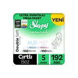 Natural Double Soft Ultra Avantajlı Mega Paket Bebek Bezi 5 Numara Junior 192 Adet