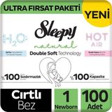 Natural Double Soft Ultra Fırsat Paketi Bebek Bezi 1 Numara Newborn 100 Adet