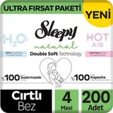 Natural Double Soft Ultra Fırsat Paketi Bebek Bezi 4 Numara Maxi 200 Adet