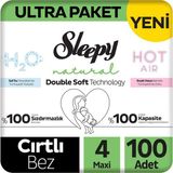 Natural Double Soft Ultra Paket Bebek Bezi 4 Numara Maxi 100 Adet
