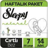 Natural Haftalık Paket Bebek Bezi 7 Numara Xxlarge 14 Adet