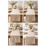 NATURAL LİFE CONCEPT Düz Krem Bej Doğal Keten Runner 40x110 cm Buldan Kumaşı