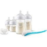 Natural Response Hoşgeldin Bebek Hediye Seti – 4 Biberon, Ultra Soft Emzik, Biberon Fırçası, D - 2351-Damaklı Yavaş Akış - 0 - 3 Ay
