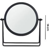 Naturalove Siyah Dekoratif Makyaj Aynası 14 cm Ayarlanabilir Metal Gövde ile Şık Tasarım