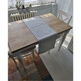 Naturalp Pötikare Desenli Leke Tutmaz Keten Duck Kumaş Runner Masa Örtüsü Gri Beyaz Kareli 35x140 Cm - Gri - Beyaz - 35 x 145 cm