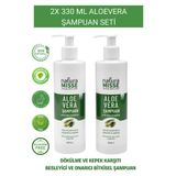 NaturaMisse 2 Adet Aloe Vera Şampuan 660 ml Keratin Provitamin Ylang Yağı Dökülme Karşıtı Güçlü Besleyici Saçlar