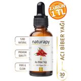 NATURAPY Acı Biber Yağı (Hot Pepper Oil) Maserasyon | Ekstraksiyon Yağı 30 ml Damlalıklı Cam Şişe