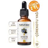 Naturapy Çörekotu Yağı (Black Seed Oil) Soğuk Sıkım Sabit Yağ 30 ml Damlalıklı Cam Şişe