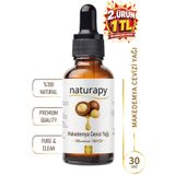 Naturapy Makedemya Cevizi Yağı (Macadamia Nut Oil) Soğuk Sıkım Sabit Yağ 30 ml Damlalıklı Cam Şişe
