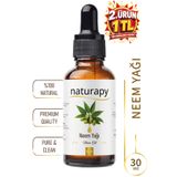 NATURAPY Neem Yağı (Neem Oil) Soğuk Sıkım Sabit Yağ 30 ml Damlalıklı Cam Şişe