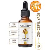 NATURAPY Zencefil Yağı (Ginger Oil) Soğuk Sıkım Sabit Yağ 30 ml Damlalıklı Cam Şişe