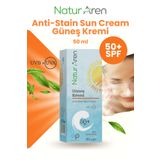 Naturaren Anti-Stain Leke Karşıtı SPF50+ 50 ml Güneş Kremi