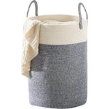 Naturaweave Jüt Hasır Kirli Sepeti Banyo Sepeti Giyisi Havlu Battaniye Dergi Oyuncak Düzenleyici Saksı Sepet Organizer Hafif Kulp Detaylı Yumşak ve Dayanıklı Karavan Organizeri (Gri-Beyaz) - 00-Siyah - Beyaz