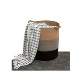 NaturaWeave Jüt Hasır Kirli Sepeti Banyo Sepeti Giyisi Havlu Battaniye Dergi Oyuncak Düzenleyici Saksı Sepet Organizer Hafif Kulp Detaylı Yumşak Ve Dayanıklı Karavan Organizeri (HASIR-SİYAH-KIRÇIL)