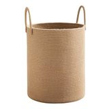 NaturaWeave Jüt Hasır Kirli Sepeti Banyo Sepeti Giyisi Havlu Battaniye Dergi Oyuncak Düzenleyici Saksı Sepet Organizer Hafif Kulp Detaylı Yumşak Ve Dayanıklı Karavan Organizeri (HASIR)