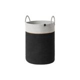 NaturaWeave Jüt Hasır Kirli Sepeti Banyo Sepeti Giyisi Havlu Battaniye Dergi Oyuncak Düzenleyici Saksı Sepet Organizer Hafif Kulp Detaylı Yumşak Ve Dayanıklı Karavan Organizeri (SİYAH-GRİ)