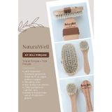 Naturawell At Kılı %100 Doğal Selülit Fırçası + At Kılı %100 Doğal Yüz Fırçası naturel