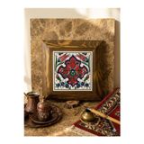 Nature Glow Naturel Glow Ahşap Çerçeveli El Yapımı Modern Çini Karo Tablo - Dekoratif Konsol Objesi 16X16