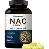 Naturebell Nac 1200 mg Per Serving, N-Acetyl Cysteine With Quercetin Double Strength 240 Capsules