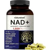 Naturebell Nad+ 1,500MG 240 Veggie Capsul 10-In-1 Complex With Resveratrol Plus Hyaluronic Acid, Quercetin, Fisetin, Collagen, & More – Nicotinamide - --