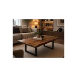 NATUREE AHŞAP 60 x 110 (YÜKSEKLİK 45 CM) DOĞAL AHŞAP KAPALI CEVİZ RENK ORTA SEHBA (DEMİR AYAK)