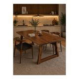 NATUREE AHŞAP 80 x 135 ÖZEL TASARIM YEMEK MASASI DOĞAL AHŞAP (DOGAL AYAK KENARLI