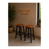 NATUREE AHŞAP BAR MASASI TABURESİ 2 Lİ (YÜKSEKLİK 65 CM)