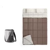 Naturehike Hd250 Zarf Tarzı Yastıklı Çift Kişilik Pamuklu Uyku Tulumu Straw Brown (Kahverengi)