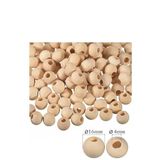 Naturel Ahşap Boncuk 16mm 50 li 1 Paket Ham Boyanabilir Ahşap Yuvarlak Doğal Boncuklar Takı Tasarım Ektinlik Kreş Okul