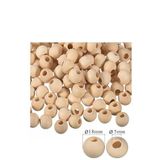 Naturel Ahşap Boncuk 18Mm 150 Lü 1 Paket Ham Boyanabilir Ahşap Yuvarlak Doğal Boncuklar Takı Tasarım Ektinlik Kreş Okul