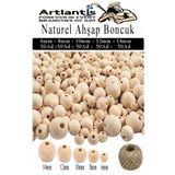 Naturel Ahşap Boncuk 250 Li 1 Paket Jüt İpi Ham Boyanabilir Ahşap Yuvarlak Doğal Boncuklar Takı Tasarım Ektinlik Kreş
