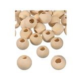 Naturel Ahşap Boncuk 32mm 10 lu 1 Paket Ham Boyanabilir Ahşap Yuvarlak Doğal Boncuklar Takı Tasarım Ektinlik Kreş Okul