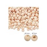 Naturel Ahşap Boncuk 6mm 150 li 1 Paket Ham Boyanabilir Ahşap Yuvarlak Doğal Boncuklar Takı Tasarım Ektinlik Kreş Okul